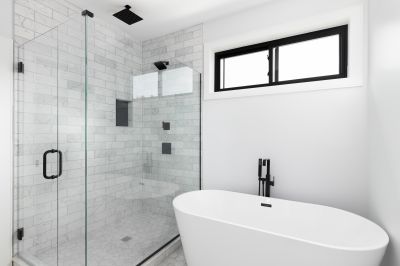 Black Frame Glass Shower